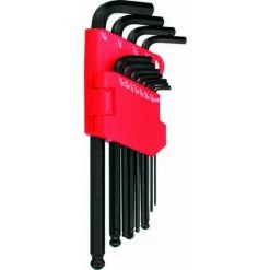 12 CLES MALES COUDEES HEXAGONALES LONGUES EN POUCE SUR CARTE - 10660DRAKKAR TOOLS