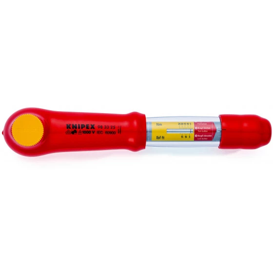 Cle Dynamometriq 3/8" 5-25nm 290mm 1000v KNIPEX - 98 33 25 3 Cle Dynamometriq 3/8" 5-25nm 290mm 1000v KNIPEX - 98 33 25