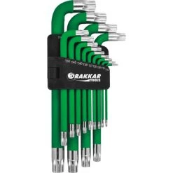 Clés Mâles Coudées Torx Longues Magnétiques De T10 à T80 DRAKKAR TOOLS - 68410